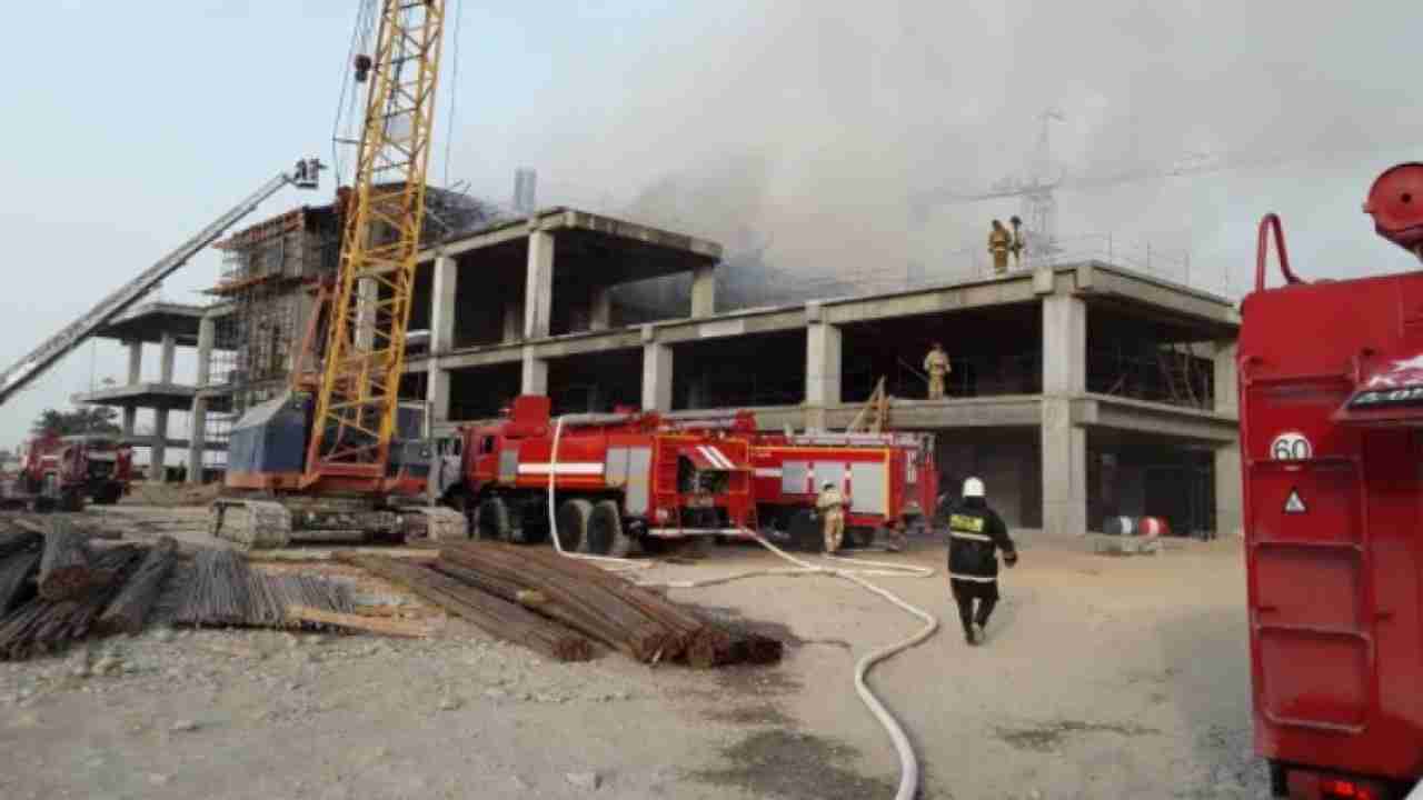 В Шымкенте сгорел недостроенный терминал аэропорта